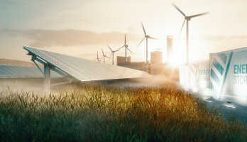Erneuerbare Energien, Batteriespeicher, Windräder und Photovoltaik